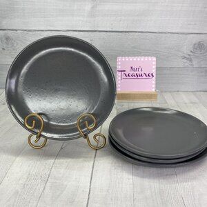 Next SLATE GRAY Black Speckled Round Coupe Stoneware 8" Salad Plates Set of 4